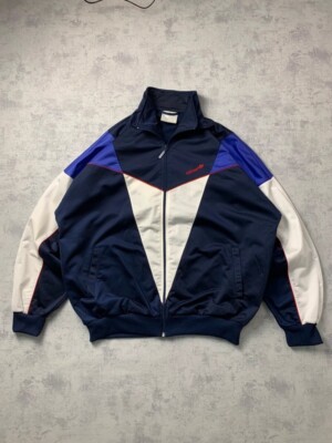 90's adidas トラックジャケット ネイビー＆ホワイト 90s アディダス トラックジャケット ジップパーカー ネイビー