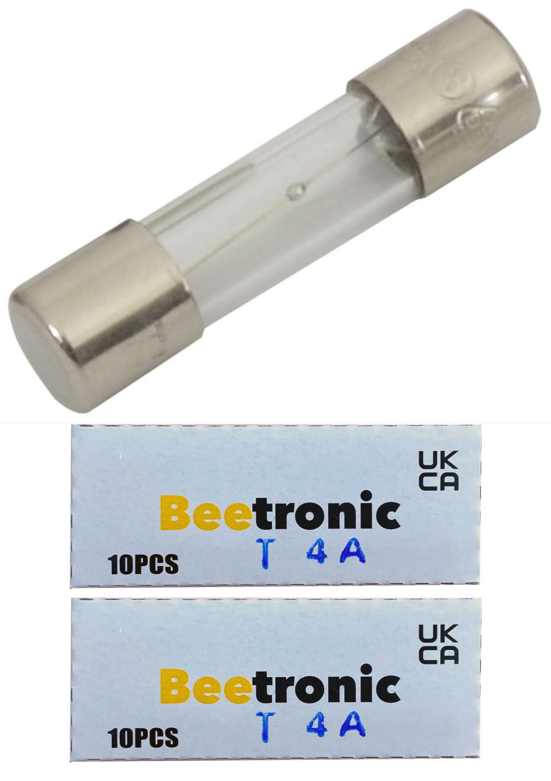 Beetronic 20 x T4A 4A 4 Amp Anti-Surge Time Delay Glass Fuse 20x5mm 250v