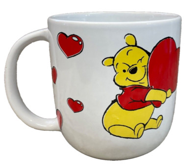 Large Coffee Mug Winnie The Pooh And Piglet. Love You Beary Much. Red Hearts New