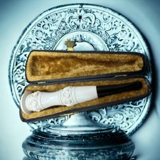 MeerschaumArt_Hand made Genuine Block Meerschaum Cigar_Cigarette Holder withcase