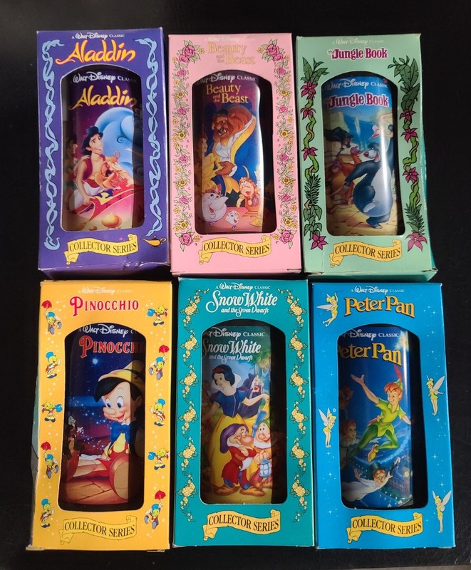 1994 Walt Disney Collector Series Cups Glasses Burger King Complete Set of 6