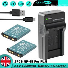 2x NP-45A NP-45B NP-45 Battery +Charger For Fujifilm FinePix T510 T360 XP11 XP30