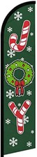 JOY Candy Cane Christmas Windless Swooper Flag 2.5x11.5 Feather Banner Sign gf