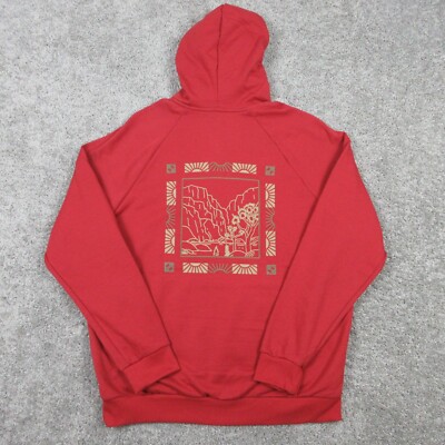 Under Armour Sweater Mens Large Red Rival Pullover Mountain Hoodie Sweatshirt
