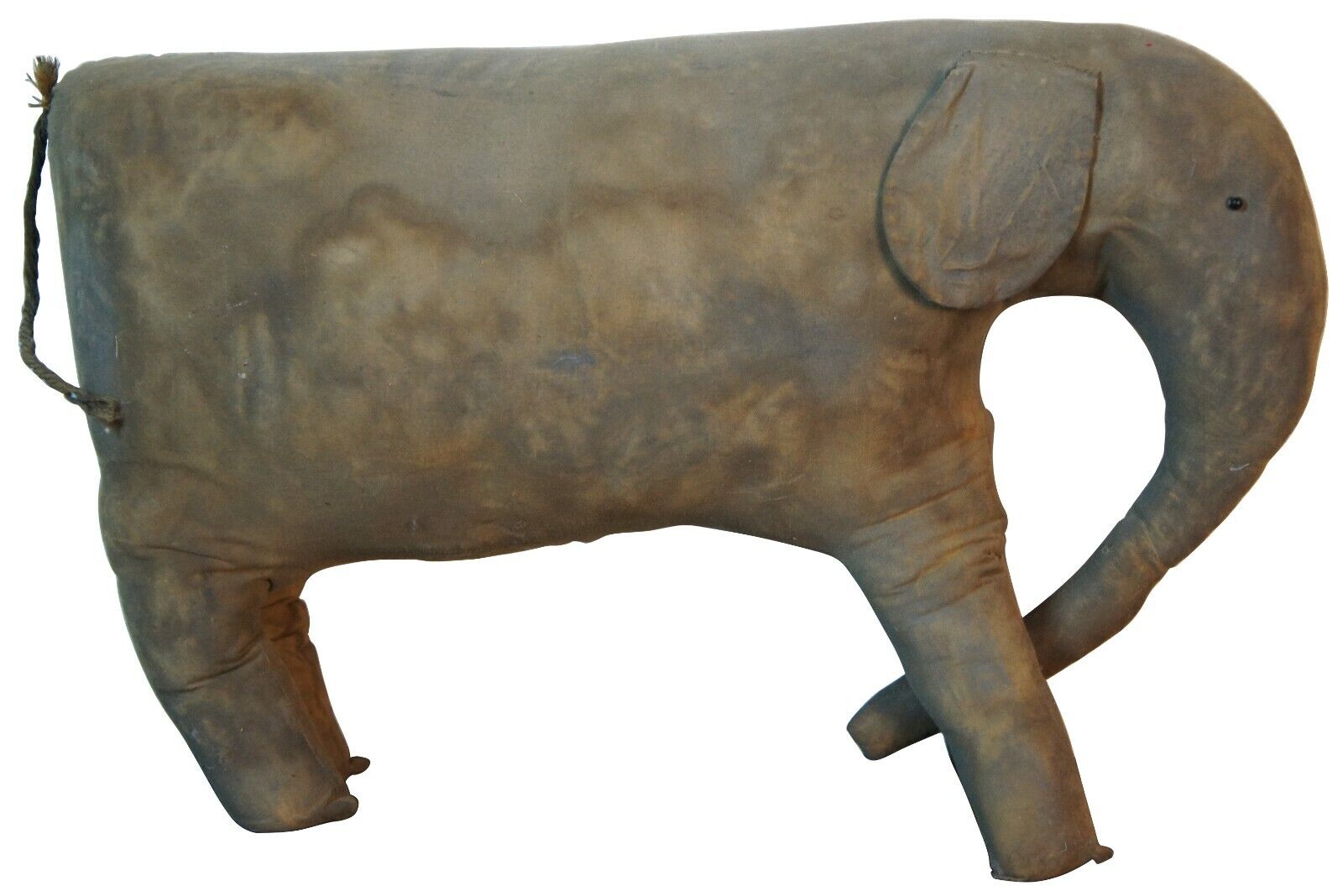 Antique Primitive Handmade Folk Art Cloth Elephant Stuffed Animal Toy 18"