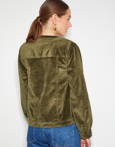 MONSOON Lira Ladies Olive Green Cotton Stretch Cord Corduroy Jacket Size L NEW - Picture 3 of 17