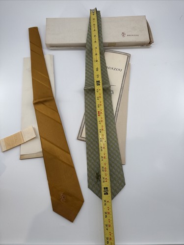 Vintage BRONZINI SEIDE Krawatte DORSET Print 2er Set E - Bild 7 von 14