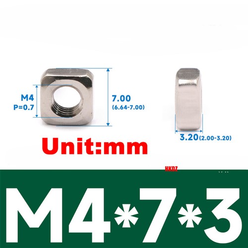 M3/M4/M5/M6 Square Thin Nuts Rectangular Carbon Steel Nickel Plated Locking Nut - Picture 12 of 14