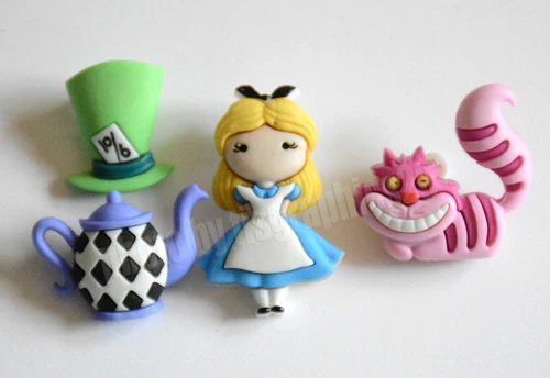 Alice in Wonderland / Disney Licensed ~ Jesse James Shank Buttons / Cheshire Cat