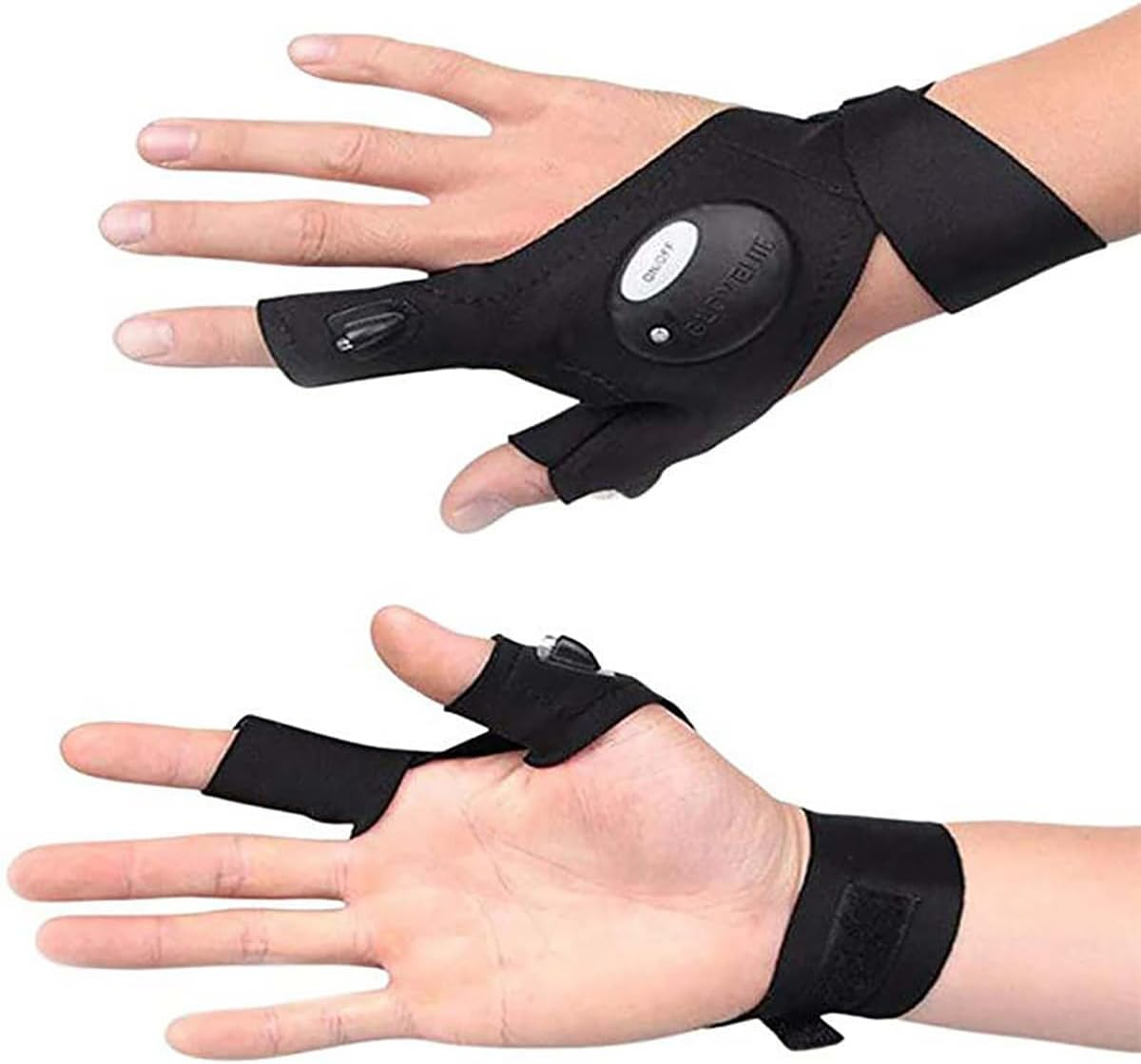 LED Flashlight Gloves for Men - Cool Camping Gadget Tech Gift for Birthdays