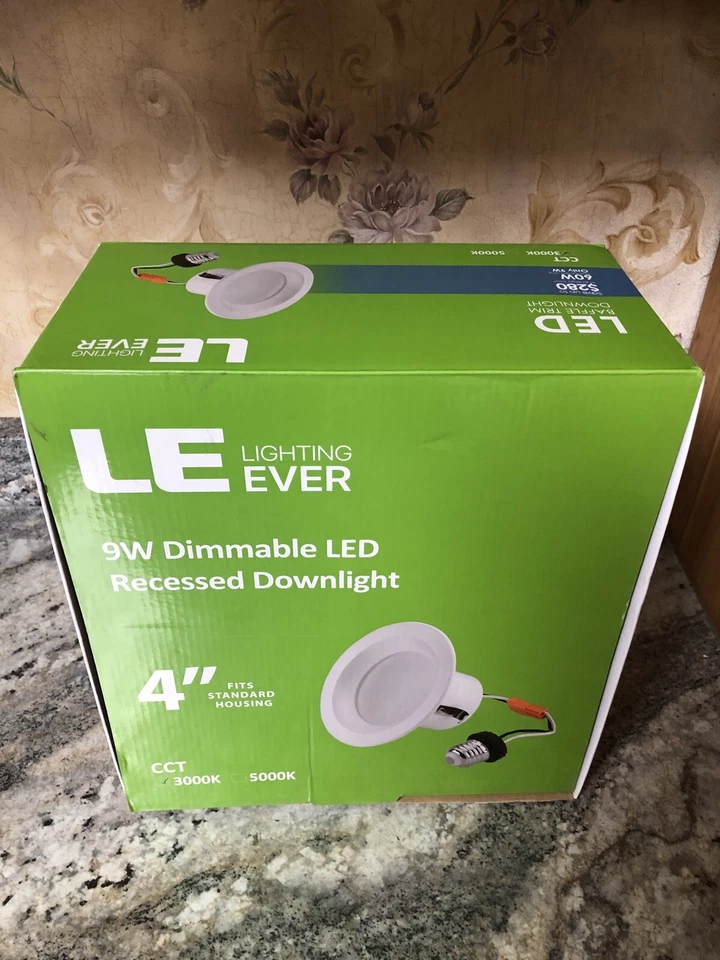 Nuevos Downlights LED 4” LED Regulables E26 9W 540 Lúmenes, 3000K Blanco Cálido Paquete de 8 Foto 2 de 4