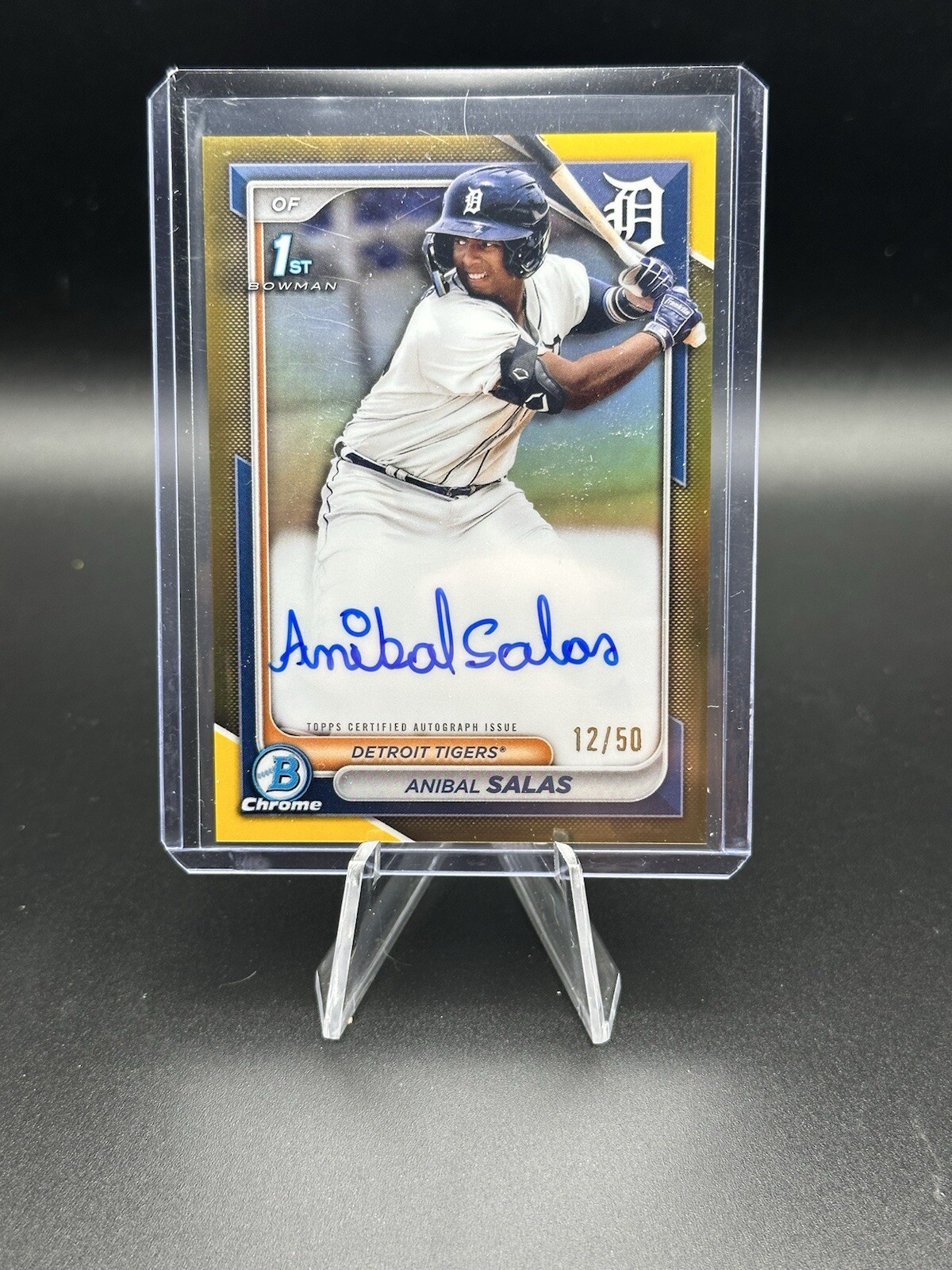 Anibal Salas 2024 Bowman Chrome 1st Auto Gold Refractor SP RC /50