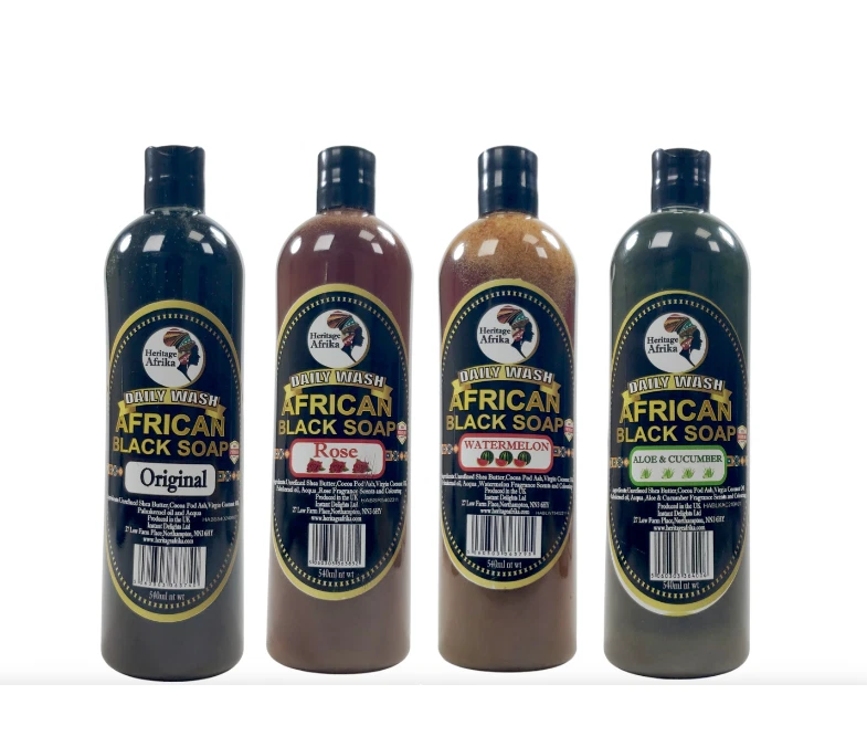 Heritage Afrika Daily Wash African Black Soap 540ml All Range