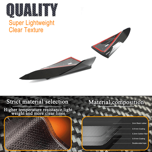 For Tesla Model S 21-23 Real Carbon Rear Bumper Lip Splitters Diffuser Winglets - Picture 7 of 14