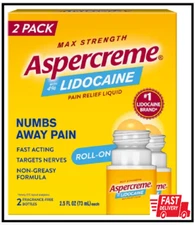 Aspercreme with 4% Lidocaine Liquid No-Mess Roll-On, 2-pack Max Strength