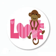 Pink Heart Valentine Money LOVE Stickers Scrapbook Stickers Envelope Seals