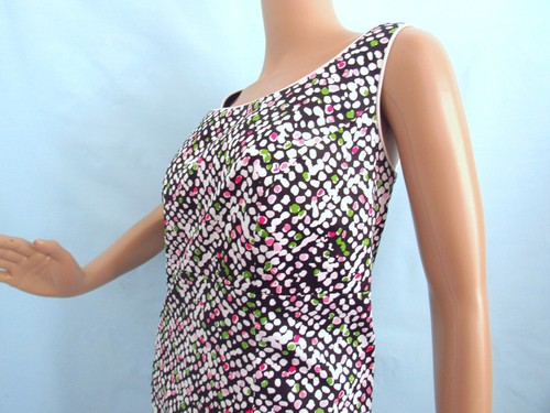 TALBOTS Size 12W Black/Multi Geometric Sleeveless Shift/Sheath Dress - Imagen 5 de 10