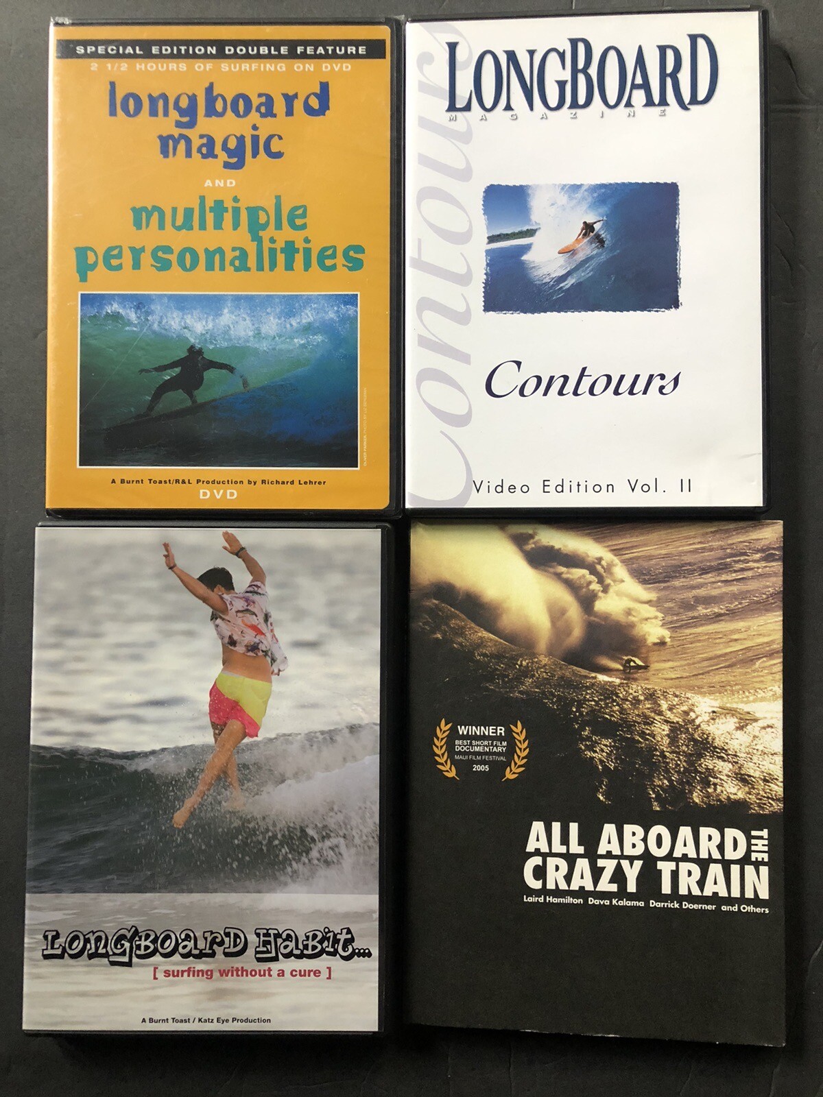 Lot 4 Longboard Surf Surfing DVDs Magic Contours Habit Crazy Train eBay