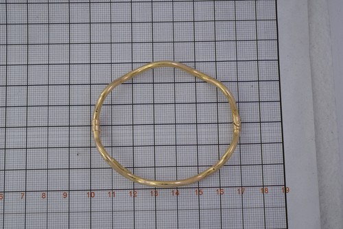 18ct Gold Hinged Bangle/Bracelet - 2 Piece Fancy Wave Tube Style 5g 750/18k - Imagen 18 de 20
