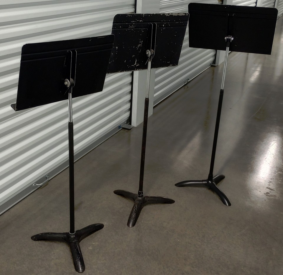 3x SET MANHASSET METAL SHEET MUSIC STANDS, Vintage eBay