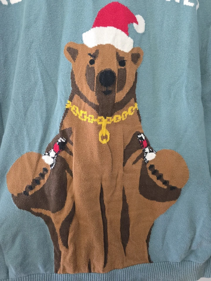 Need A Cold One? Mens Christmas Ugly Sweater Party Beer Santa Bear Sz XL Mossimo - Image 2 of 4