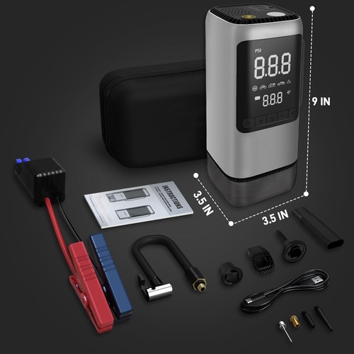 3-in-1 Portable Car Jump Starter with Air Compressor & Car Vacuum,3500A Car Batt - Picture 3 of 6
