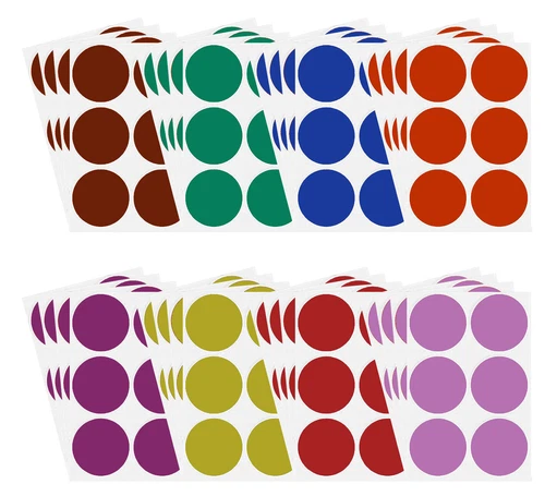 Colored Circle Stickers 2" 50mm Quality Permanent Adhesive Round Labels 384 Pack