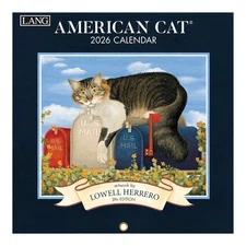 Lang Companies,  American Cat 2026 Mini Wall Calendar, 7' X 14'', 12-Month Calen