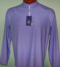 DONALD ROSS Sport Trimmer L/S, UPF50  Lightweight 1/4 zip PULL-OVER L PERIWINKLE