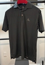 Rhoback The Clark S Small Blue / Green / Red Plaid Stretch Short Sleeve Polo