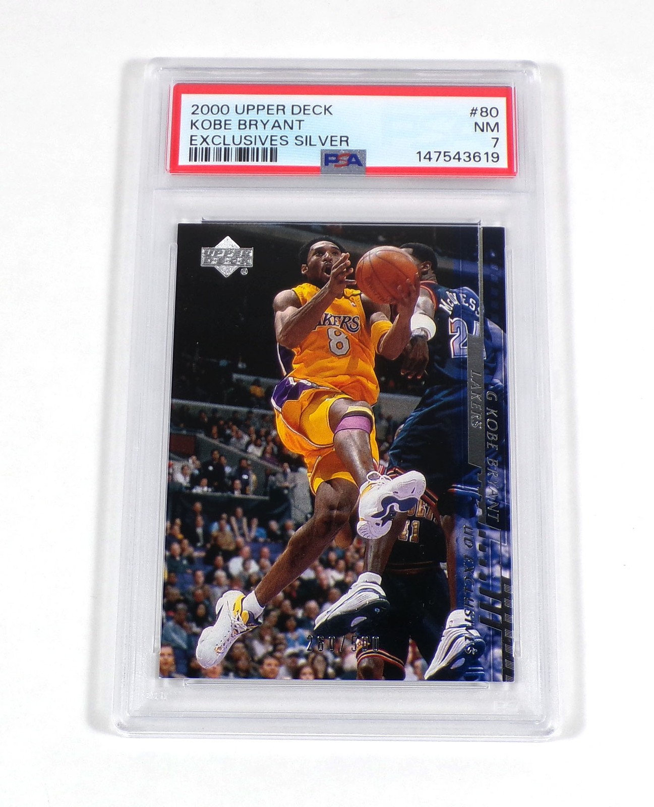 2000-01 Upper Deck Kobe Bryant Exclusives Silver #80 /500 Lakers PSA 7