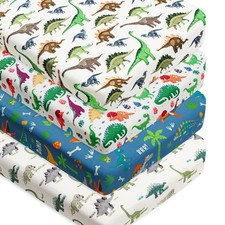 4 Pack Baby Boy Crib Sheets Set Soft Fitted Baby Boy Mattress Covers Construc...