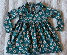 Tea Collection Baby Girls Long Sleeve Teal Floral Dress