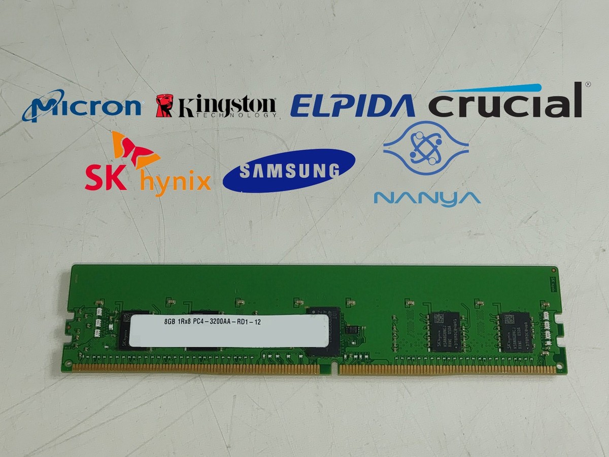 Lot of Major Brand GB PC4-25600R DDR4-1866 1Rx8 DDR4 EEC REG