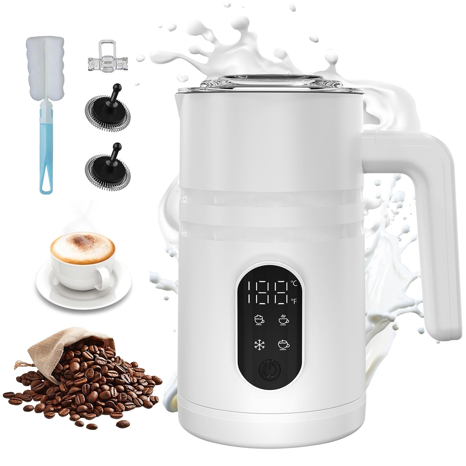 Schiumatore Latte Elettrico Professionale 4 in 1: Design e Qualità Inox