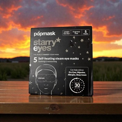 Popmask Starry Eyes Self-Heating Eye Masks, Fragrance Free, Natural Heat Relief