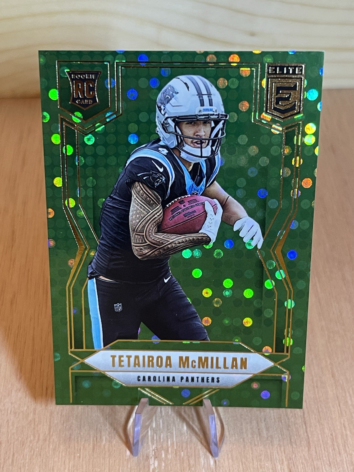 2025 Donruss Elite #128 Tetairoa McMillan RC Green Disco Carolina Panthers