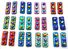 UNCAPPED Lot of 24 pcs DICHROIC FUSED GLASS for pendant BG20 CABOCHONS