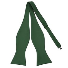 Mens Solid Bowtie Woven Self Tie Bow Ties Tuxedo  Wedding 842-hunter Green