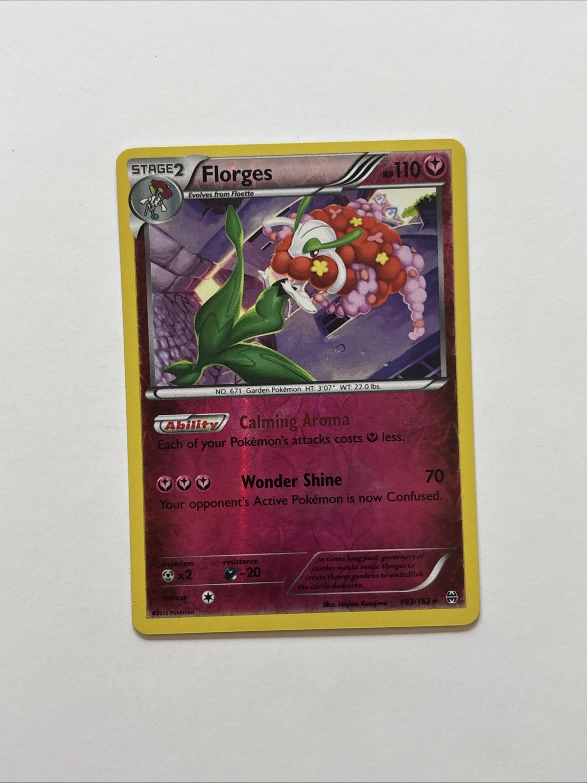 Florges 103/162 Rev Reverse Holo XY Breakthrough Pokemon NM