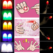 Magic LED Finger Lights, Tricks for Magicians, Thumbs Light, Finger Prank Toy, M