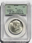 1964 Kennedy Half Dollar 50C PCGS MS SAMPLE - OGH Rattler Holder