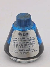 1940s Old Town Stencil Correction Fluid Glass Bottle ONLY ONE?