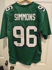 Clyde Simmons Autographed Jersey Beckett Authenticated -XL