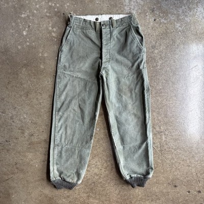 Vintage 40s WWII US Army Cotton Field Trousers Pants M1943 OD