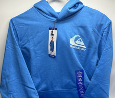 Boys Size L 14/16 Quiksilver Youth Pullover Washed Hoodie Blue
