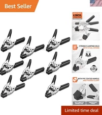 Professional Quality 8-Pack 4-Inch Heavy-Duty Spring Clamps - 1.5-Inch Opening