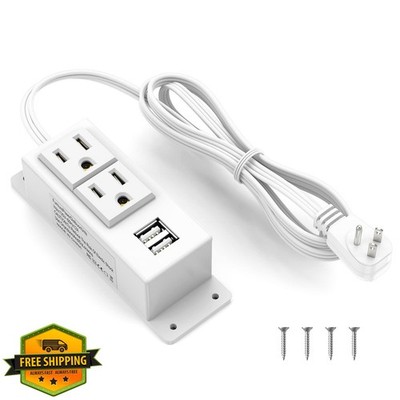 Kungfuking Power Strip White 2AC+2USB 6.56ft