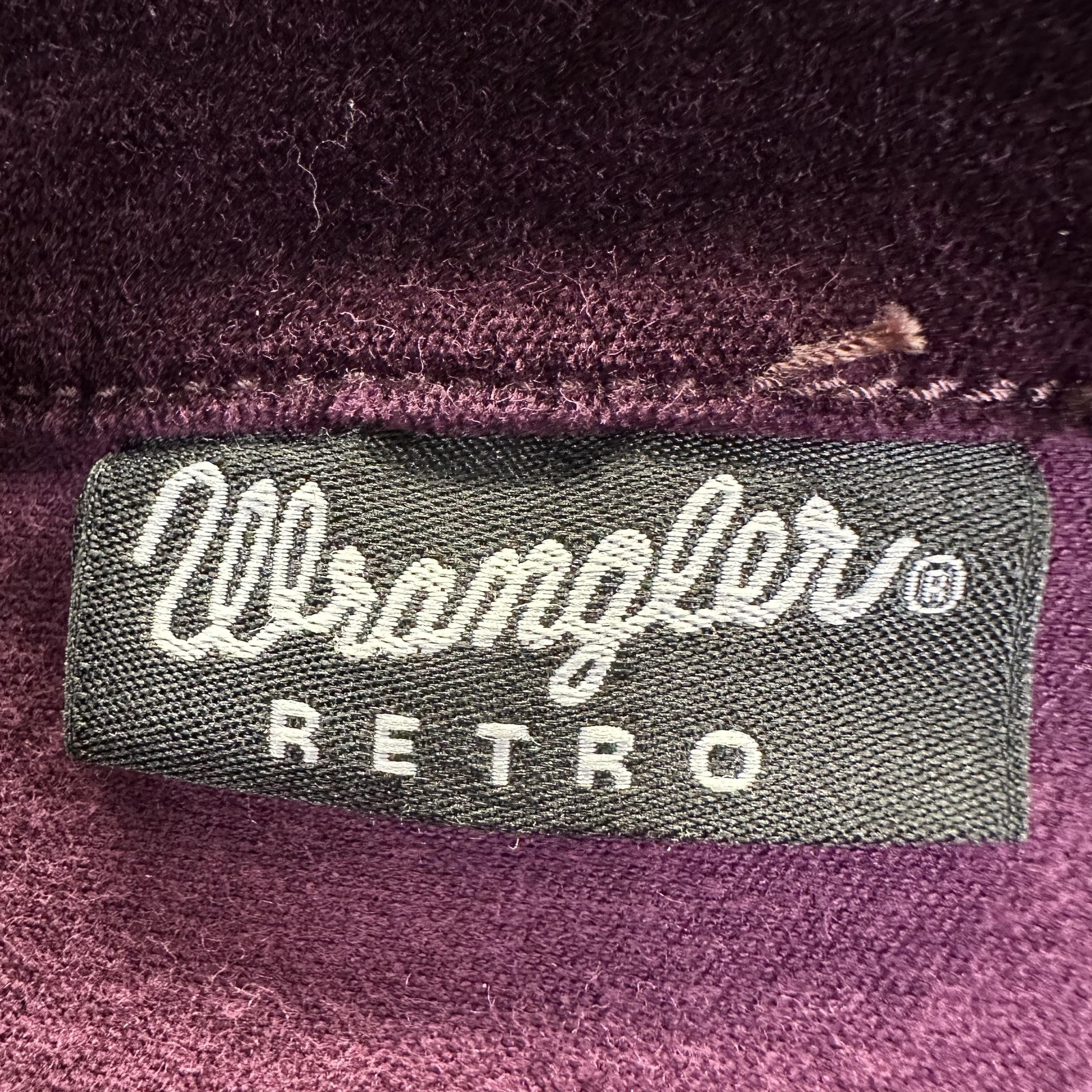 Wrangler Retro Shirt Womens Large Purple Velvet Western Stretch Vintage Style
