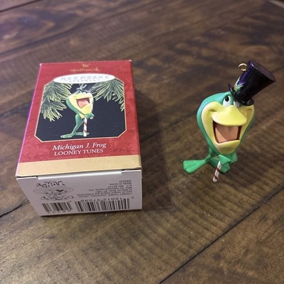 Looney Tunes Frog Ornament Michigan J Frog Character 1997 Hallmark Keepsake New